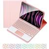CHAINORA Tastiera Bluetooth Custodia per iPad 10.2 9a Gen 2021/8a Gen 2020/7a Gen 2019, iPad Air 3 2019, iPad Pro 10.5 2017,Tastiera Retroilluminato Bluetooth, Rimovibile,Layout Italiano (Pink)