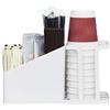 mumisuto Organizzatore Porta Bicchieri, Porta Bustine Zucchero Verticale, Multiscomparto Organizzatore per Caffetteria, per Bicchieri Cannucce Tovaglioli Posate Zucchero, 25,5×9,5×14 cm