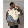 Westford Mill Shopper grande cotone organico con stampa ondulata personalizzate o neutre