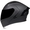 Woljay Casco Moto Modulare Integrato apribile Parasole caschi Doppia Visiera per uomo donna Scooter Adulto DOT ECER22-05 (Matte Black-Smoke Visor,L)