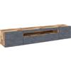 Web Furniture Mobile Porta TV Basso 200x40x36 Con 3 Ante Effetto Legno Ardesia Daiquiri