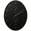 WELL HOME MOBILIARIO & DECORACIÓN Well Home Orologio da parete moderno con termometro e igrometro con bordo dorato 34,5 x 27,1 cm
