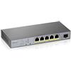 Zyxel Nebula Smart Switch 5-porte Gigabit gestito PoE+ (2 PoE++ porte) Switch con budget da 60 watt e 1 porta SFP con gestione su cloud Nebula, Long Range PoE Switch [GS1350-6HP]