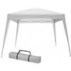 VERDELOOK Gazebo Pieghevole in Metallo CIN Copertura Poliestere, Bianco, 3X3 m Trasportabile con Borsa Inclusa