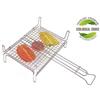 Fraschetti Griglie Graticola per Barbecue Doppa Con Piede 27x27cm Cromo