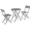 Bizzotto Set Tavolo + 2 Sedie Bistrot AUSTIN ANTRACITE