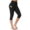 UMIPUBO Leggins Sportivi Donna 3/4 Fitness Leggings Push up Vita Alt Anticellulite Pantaloni Elastici Yoga Pants Controllo Pancia per Palestra, Allenamento, Corsa, Pilates (Nero, L)