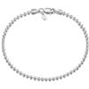 Amberta Bracciale da Donna in Argento Sterling 925 Lunghezza 18 cm: Maglia Sfere 1.8 mm
