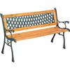 VivaGarden Panchina da Giardino in Legno e Ghisa 126x53x73h cm colore Marrone Joyce - GH801011