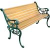 VivaGarden Panchina da Giardino in Legno e Ghisa 130x56x72h cm colore Marrone Miraggio - GH801013