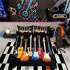Loussiesd Set di biancheria da letto con stampa di chitarra, con motivo musicale,con motivo musicale colorato, copriletto hip-hop, decorazione per camera da letto, 3 pezzi, matrimoniale