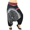 virblatt - Pantaloni Harem Donna | Cotone | Pantaloni Cavallo Basso Donna Pantaloni Larghi Estivi Pantaloni Turca Leggeri Etnici Hippie - Nirvana Nero XXL
