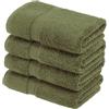 Superior - Set di Asciugamani per Le Mani in Cotone Egiziano 900 Grammi, 4 Pezzi, Verde Foresta