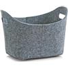 Zeller 14301 Cesto Ovale, Felt, Grigio, 31.5x19x21 cm