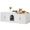 VEVOR Copertura per Lettiera per 2 Gatti, Toilette per Gatti con Camere Doppie, Armadietto in Legno per Lettiere per 2 Gatti, Mobiletto per Soggiorno Copri Lettiera Gatti 1,47x0,46x0,45 m, Bianco