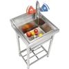 VEVOR Lavello multiuso in acciaio inox, lavello con rubinetto e gambe, lavelli commerciali a vasca singola 16 x 13 x 8,7 pollici per garage, ristorante, cucina, lavanderia