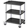 VEVOR Carrello portaoggetti VEVOR, capacità di carico di 300 libbre, carrello di servizio da 27,6 x 18,1 pollici, carrello portaoggetti in plastica resistente a tre ripiani con ruote girevoli a 360° (2 con freni), adatto per magazzino, garage, pulizia