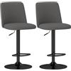 HOMCOM Set 2 Sgabelli da Bar Girevoli ad Altezza Regolabile, in Tessuto Effetto Lino, 44x53x91-111 cm, Grigio Scuro | Aosom Italy