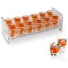 HERCHR Vassoio per Liquori,Bicchierini Liquore Supporto a 12 Slot,Portabicchieri con Base Tray Porta Bicchieri Caffee Vassoio Porta Bicchieri da Caffè in Acrilico per Ristorante per Feste