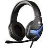 Konix FFF Cuffie gaming Nemesis per PS4, PS5, Switch, Xbox One e Series X|S - Microfono a 45° - Cavo da 1,5 m - Connettore Jack da 3,5 mm - Nero e blu