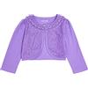 RAYPOSE Ragazze Bolero Basic Cardigan Cotone Tinta Unita Spalla Giubbotto Manica 3/4 con Pizzo, viola., 4-5 Anni
