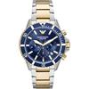 Emporio Armani Orologio Uomo, Movimento Cronografo, Cassa 43 mm in Acciaio Inossidabile con Bracciale in Acciaio Inossidabile, AR11362