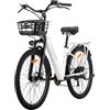 CYSUM X-city Bicicletta elettrica, motore da 250 W, batteria da 48 V 10,4 Ah, pneumatici da 26 x 1,95 pollici - Bianca