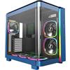 MONTECH King 95 PRO Dual-Chamber ATX Mid-Tower PC Gaming Case, High Airflow, Toolless Panels, Robusto Curvo Vetro Frontale Temperato, Sei Ventole ARGB PWM Preinstallate con Hub Ventola, King 95 PRO