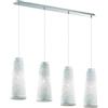 Ideal Lux Basket SB4 Lampada a Sospensione, Metallo, Bianco