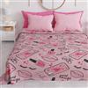 PETTI Artigiani Italiani - Copriletto Singolo Bambino e Bambina Primavera Estate 165 x 260 Un Posto, Coperta Leggera Una Piazza Fantasia LIpstick, 100% Made in Italy