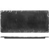 H&H Piatto rettangolare Decoro Ardesia in melamina nera cm 25x50,7