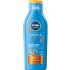 NIVEA SUN Latte Solare Protect & Bronze FP 50 200 ml, Crema solare 50 per un'abbronzatura dorata, intensa e uniforme, Protezione solare 50 con attivatore di melanina