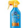 NIVEA SUN Maxi Crema Solare Spray Protect & Bronze FP 20 270 ml, Crema Solare 20 per Un'abbronzatura Dorata, Intensa e Uniforme, Protezione Solare 20 in Pratico flacone in spray