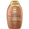 OGX Balsamo Cheratina Ever Straightening + Brazilian Keratin Smoothn cheratina per capelli lisciante e Olio di Cocco e Avocado districante capelli, Balsamo capelli ricci, mossi e crespi, 385