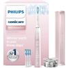 Philips Sonicare DiamondClean 9000 spazzolino elettrico sonico con app, sensore di pressione, 4 modalità di spazzolamento, 3 livelli di intensità, supporto di ricarica, rosa, modello HX9911/79