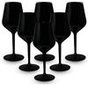 BRYNA BY AMZ BETTER BRYNA - Set 6 Pezzi Bicchieri Calice Vino 33 Cl in Policarbonato (Plastica Rigida), 100% Design Italiano, Bicchieri Infrangibili, Calici Vino Riutilizzabili e Lavabili in Lavastoviglie, Nero