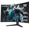 KOORUI Monitor Curvo 31,5 Pollici, Monitor Gaming Ultrawide QHD, VA, 1500R, 2xHDMI (170HZ or 144HZ), DP (170Hz) AdaptiveSync, DCI-P3 90%, SRGB100%, VESA 75x75mm