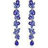 EVER FAITH Strass cristallo lampadario pendolare orecchini art deco marquise teardrop lunga pendenza a goccia per donna sposa matrimonio prom chiaro tono argento, Cristallo, Zirconia cubica