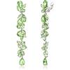 EVER FAITH Orecchini a clip con cristalli di strass a forma di lampadario per donna sposa, stile Art Deco marquise, gocce lunghe pendenti per matrimonio, verde, tono oro, 8.6 cm, Cristallo