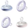 Tommee Tippee Succhietto notturno simile al seno, 6-18 mesi da 4 succhietti con forma simile al seno e tecnologia fosforescente