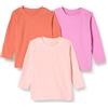 Amazon Essentials Maglietta a Maniche Lunghe in Cotone Biologico (precedentemente Amazon Aware) Unisex Bimbi, Pacco da 3, Rosa, 0-3 Mesi