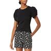 Amazon Essentials T-Shirt Girocollo, Maniche con Motivo Annodato, vestibilità Classica Donna, Nero, M