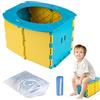 Vegena Toilette per Bambini Portatile, Vasino per Bambini,Pieghevole Toilette per Bebè,Pieghevole Sedile per WC,Plastica Ecologica ABS, Viaggi All'Aperto o Allenamento Vasino, Blu-Giallo