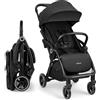 Kikka Boo KikkaBoo Ciela Passeggino Leggero fino a 22 kg - Piegatura Automatica, Schienale Reclinabile, da Viaggio, Misura Bagaglio a Mano, Nero