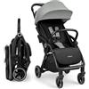 Kikka Boo KikkaBoo Ciela Passeggino Leggero fino a 22 kg - Piegatura Automatica, Schienale Reclinabile, da Viaggio, Misura Bagaglio a Mano, Grigio