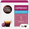NESCAFÉ DOLCE GUSTO NESCAFÉ DOLCE GUSTO Espresso Decaffeinato Caffè, 6 Confezioni da 16 Capsule (96 Capsule Compatibili Nescafé Dolce Gusto)