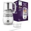 Philips B07FN4CL35- Philips Avent SCF883/01 EasyPappa Plus 4 in 1 Cuocipappa Multifunzione, Cuoci a Vapore, Frulla, Scongela e Riscalda in un Recipiente, 1 litro, Bianco/Grigio