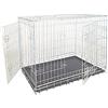Croci Gabbia per Cani - Box per animali in metallo, da Interno Esterno e Auto, Pieghevole, due porte anti fuga, fondo removibile, Kennel cane taglia grande, dimensione 109x71x79 cm