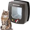 Ferplast SWING MICROCHIP Gattaiola Universale Cani e Gatti - 4 Modalità Chiusura - Sistema Antivento - Ammortizzatore Chiusura - Anti Oscillazione Magnetico - Indicatore Direzione - Marrone