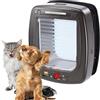 Ferplast SWING MICROCHIP L Gattaiola Universale Cani e Gatti - 4 Modalità Chiusura - Sistema Antivento - Ammortizzatore Chiusura - Anti Oscillazione Magnetico - Indicatore Direzione - Marrone